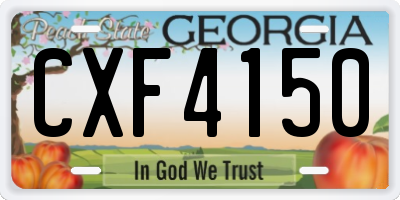 GA license plate CXF4150
