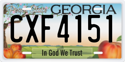 GA license plate CXF4151