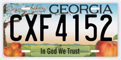 GA license plate CXF4152