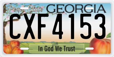 GA license plate CXF4153