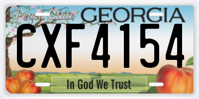 GA license plate CXF4154