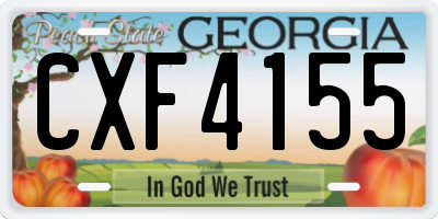 GA license plate CXF4155