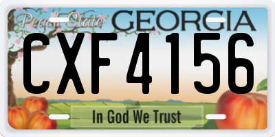 GA license plate CXF4156