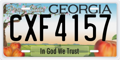 GA license plate CXF4157