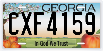 GA license plate CXF4159