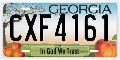 GA license plate CXF4161