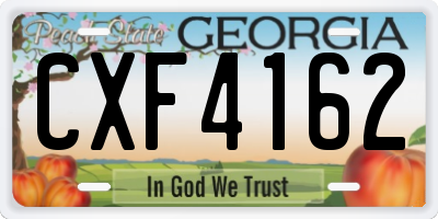 GA license plate CXF4162
