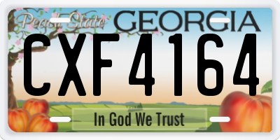 GA license plate CXF4164