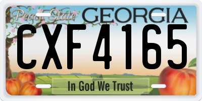 GA license plate CXF4165