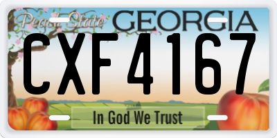 GA license plate CXF4167