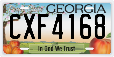 GA license plate CXF4168