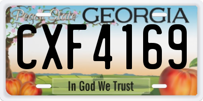 GA license plate CXF4169