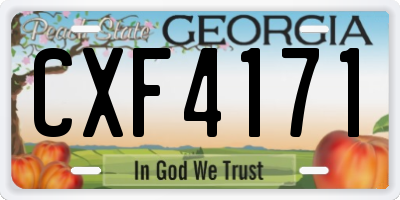 GA license plate CXF4171