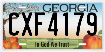 GA license plate CXF4179