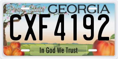 GA license plate CXF4192