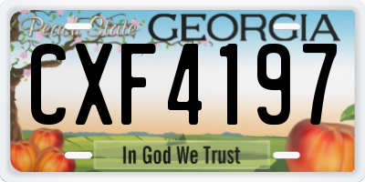 GA license plate CXF4197