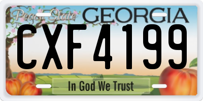 GA license plate CXF4199