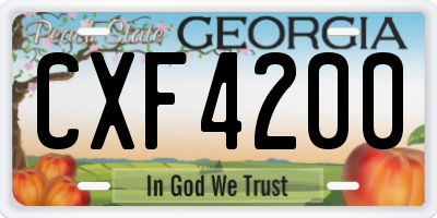 GA license plate CXF4200