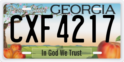GA license plate CXF4217