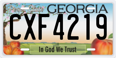 GA license plate CXF4219