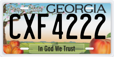 GA license plate CXF4222