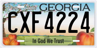 GA license plate CXF4224