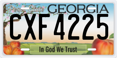 GA license plate CXF4225