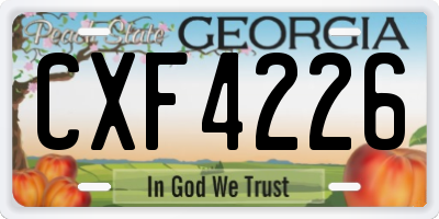 GA license plate CXF4226