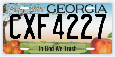 GA license plate CXF4227