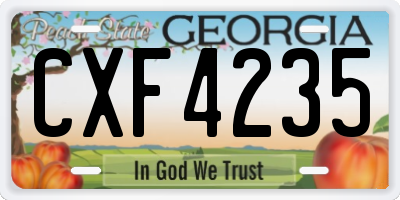 GA license plate CXF4235