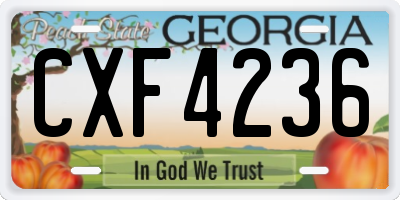 GA license plate CXF4236