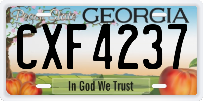GA license plate CXF4237