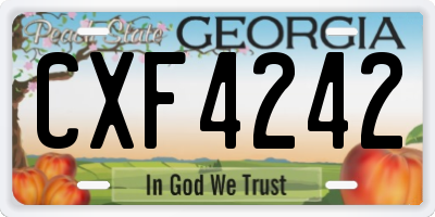 GA license plate CXF4242