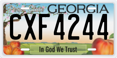 GA license plate CXF4244