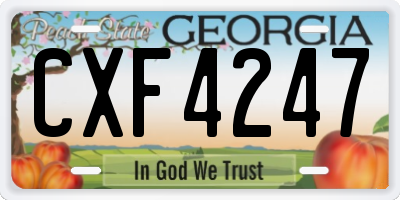 GA license plate CXF4247