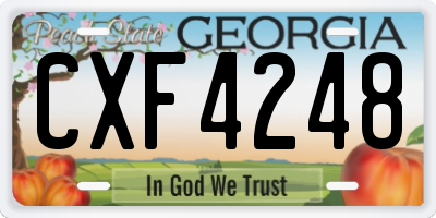 GA license plate CXF4248