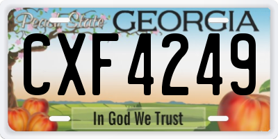 GA license plate CXF4249