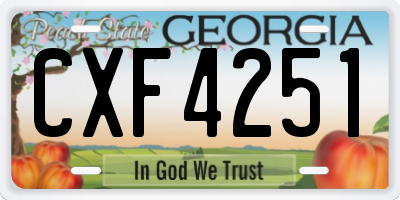 GA license plate CXF4251
