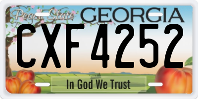 GA license plate CXF4252