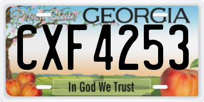 GA license plate CXF4253