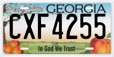 GA license plate CXF4255