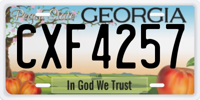 GA license plate CXF4257