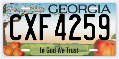 GA license plate CXF4259
