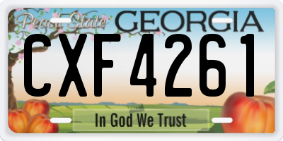 GA license plate CXF4261