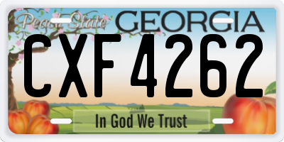 GA license plate CXF4262