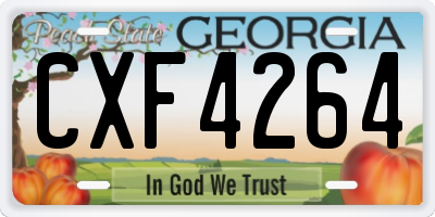 GA license plate CXF4264