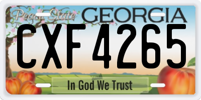 GA license plate CXF4265