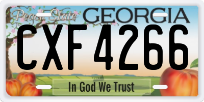 GA license plate CXF4266