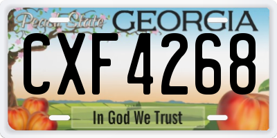 GA license plate CXF4268