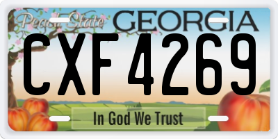 GA license plate CXF4269